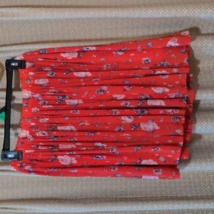 Torrid Size 00  Pink And Orange Floral Skirt With Elastic Waist